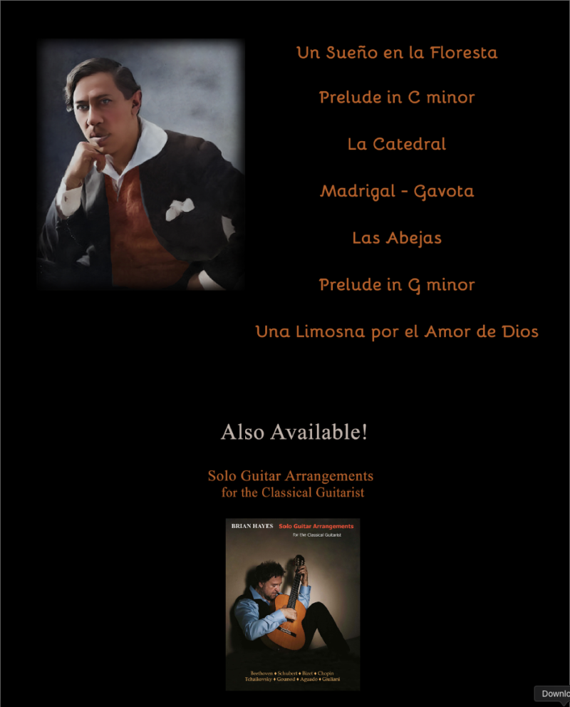 AGUSTÍN BARRIOS in Tablature